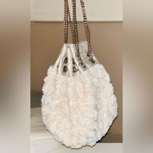 Betsy Johnson Cream Faux Flower Handbag